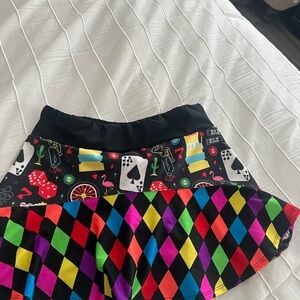 Vibrant Black Casino-Themed Shorts